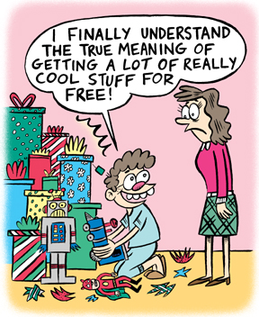 "Nickelodeon Gag #15 - True Meaning of Xmas" is copyright &copy;2008 by Johnny Ryan.  All rights reserved.  Reproduction prohibited.