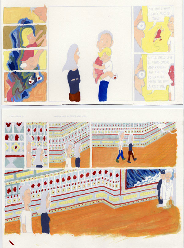 "Kramer's Ergot 4 - Dream comic page 2 - COLOR" is copyright ©2008 by David Heatley.  All rights reserved.  Reproduction prohibited.