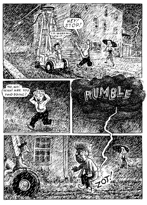 "Fuzz & Pluck chapter 4, page 8" is copyright ©2008 by Ted Stearn.  All rights reserved.  Reproduction prohibited.