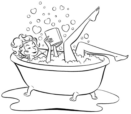 "A Good Book & a Hot Bath" is copyright ©2008 by Colleen Coover.  All rights reserved.  Reproduction prohibited.