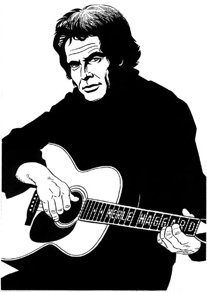 "Merle Haggard illustration" is copyright ©2008 by Jaime Hernandez.  All rights reserved.  Reproduction prohibited.