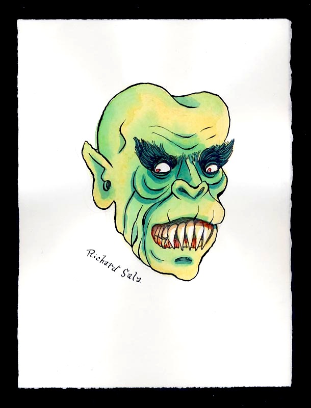 "Unmasked Series: Green Gargoyle" is copyright ©2008 by Richard Sala.  All rights reserved.  Reproduction prohibited.