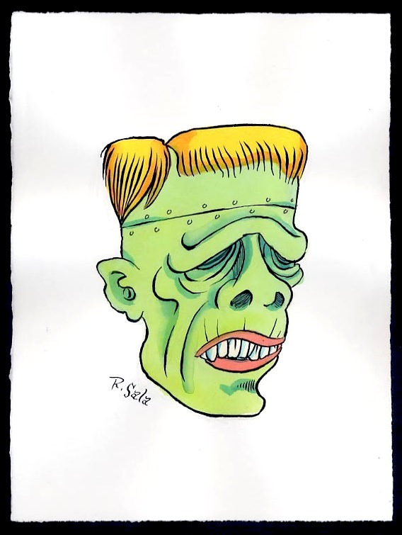 "Unmasked Series: Frankenstein 2010" is copyright ©2008 by Richard Sala.  All rights reserved.  Reproduction prohibited.